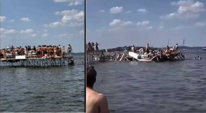 Video e shembjes dramatike të pistës së mbushur me studentë të Universitetit të Wisconsin në SHBA (fotot)