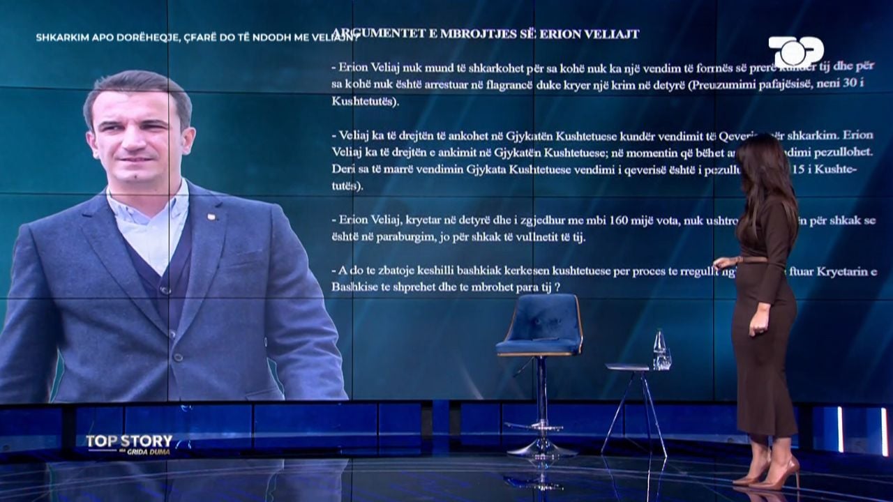 Avokatët e Erion Veliajt reagojnë në Top Story  Ja pse nuk mund të shkarkohet kryebashkiaku