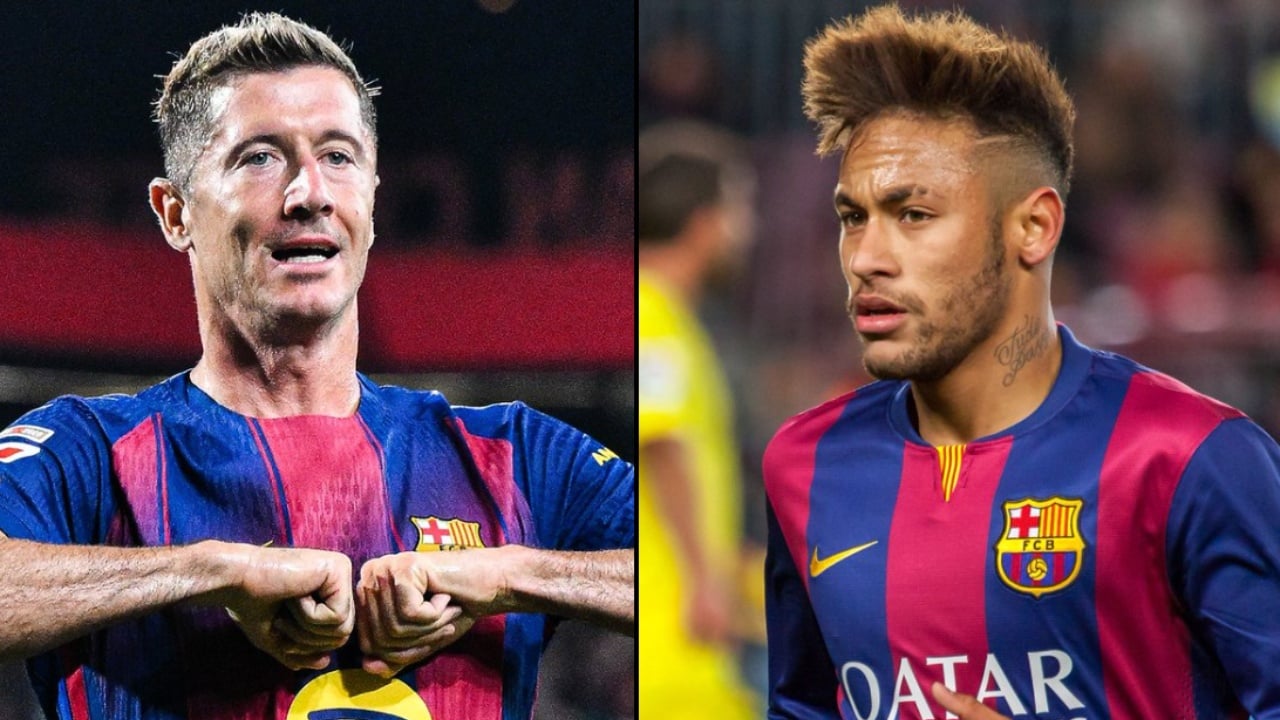 Lewandowski me golat e kësaj fundjavë  lë pas brazilianin Neymar  si golashënuesi më i mirë i historisë së katalanasve