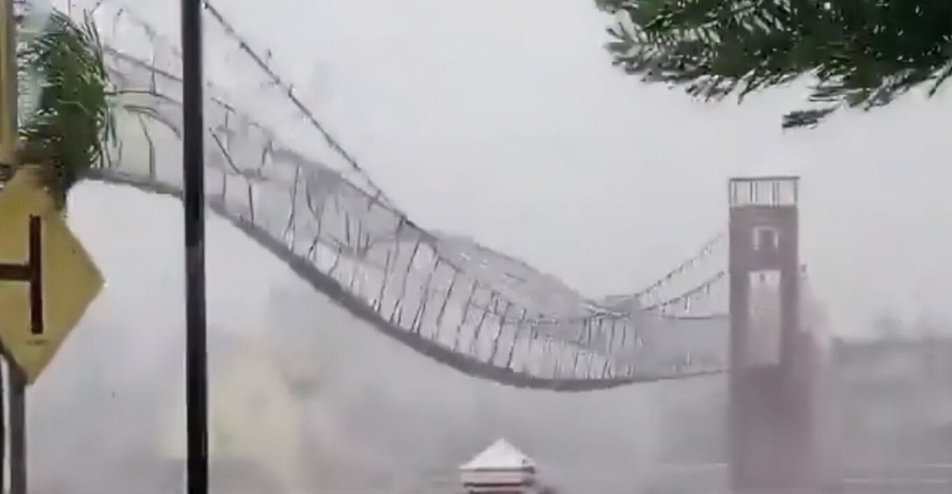 Video  Të paktën dy të vdekur nga tajfuni Fung wong në Filipine  shihni si tundet ura nga erërat e forta