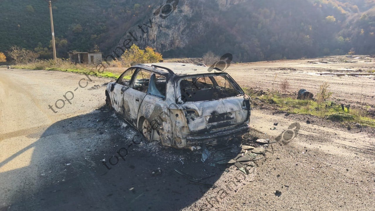Foto  Vrasja e biznesmenit në Elbasan  gjendet një makinë e djegur në fshatin Mirakë
