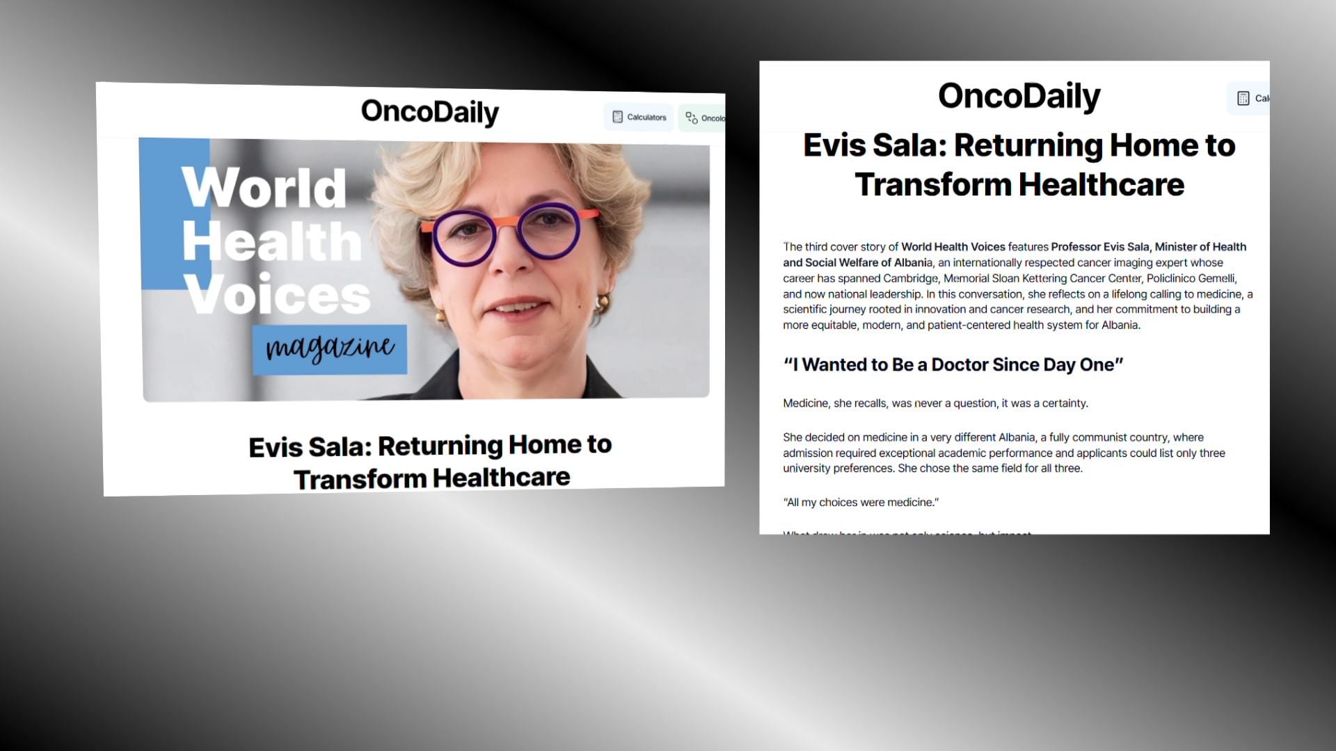 Sfidat e Evis Salës me shëndetësinë  ministrja  Do të ndërtoj një sistem diagnostikues të integruar mirë në të gjithë vendin