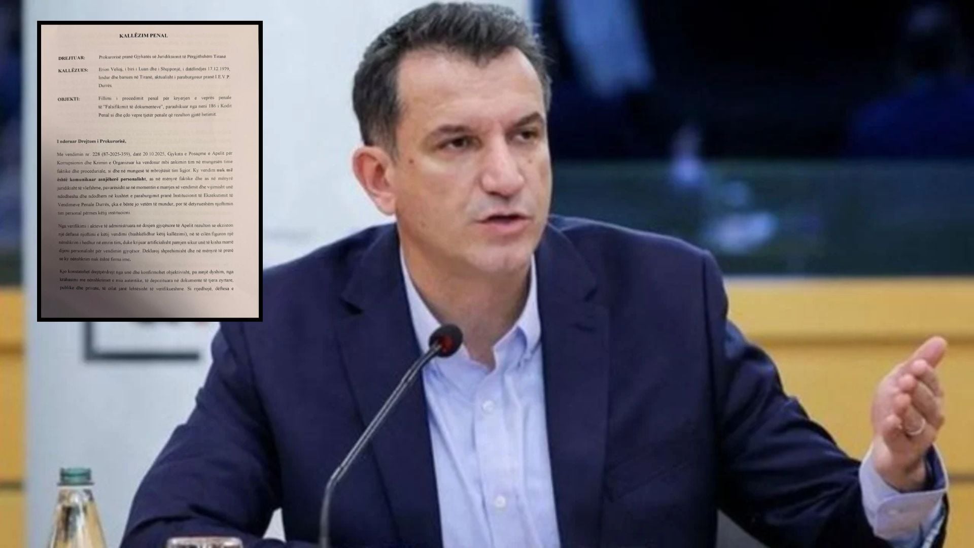 Erion Veliaj depoziton kallëzim penal në prokurorinë e Tiranës  Më është falsifikuar firma në një dokument gjyqësor