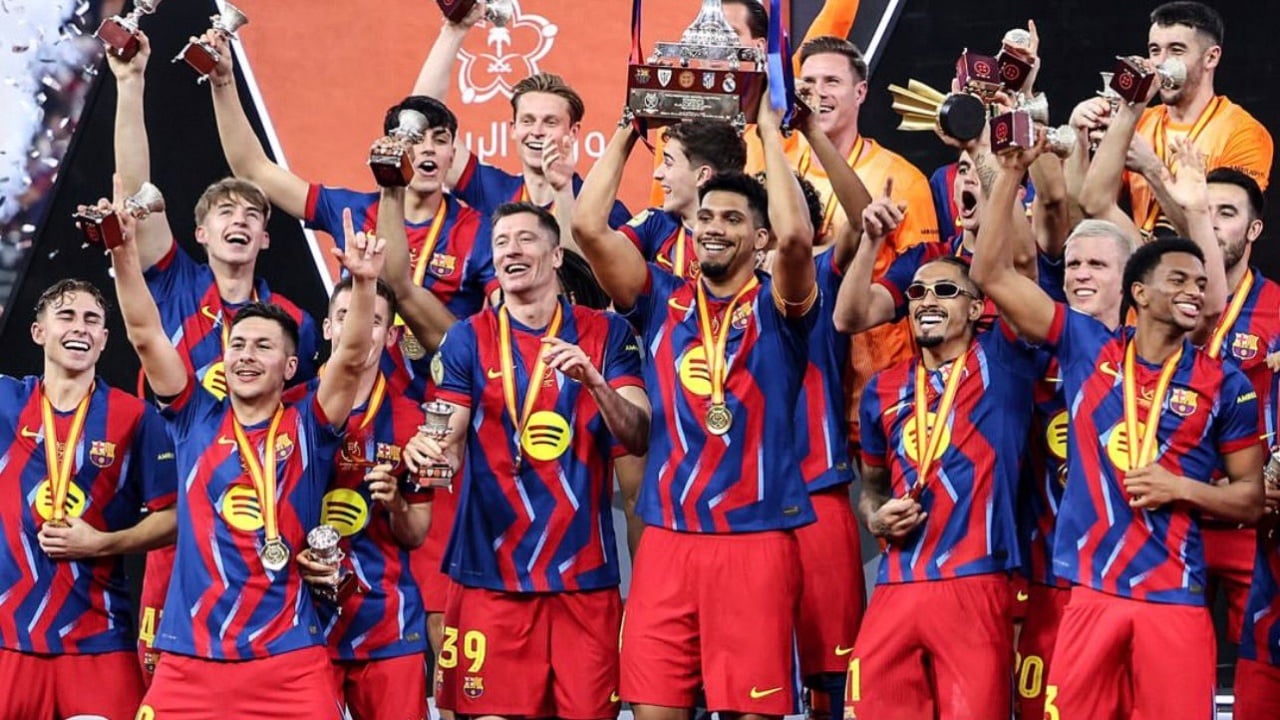 Video  Barcelona superkampione e Spanjës  katalanasit mundin Realin në El Clasico dhe fitojnë trofeun e parë të sezonit