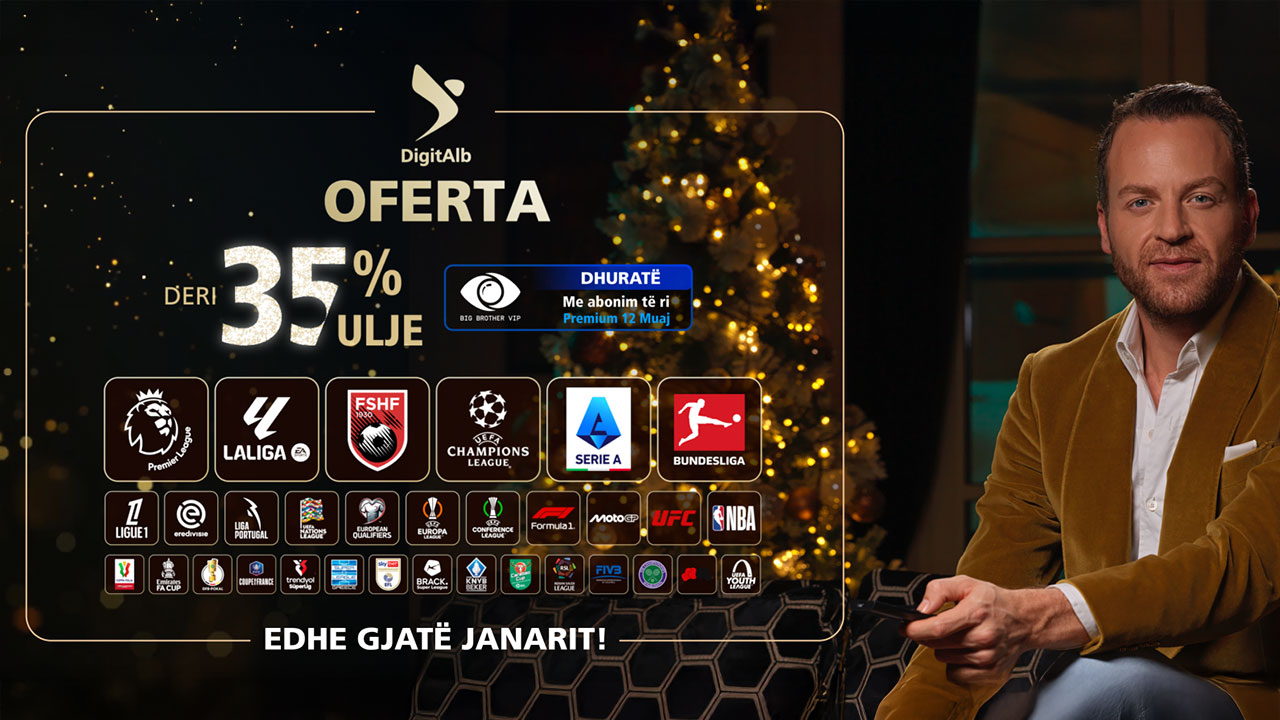 Champions League dhe gjithë kampionatet elitare të futbollit  bashkohen në ekranin e DigitAlb