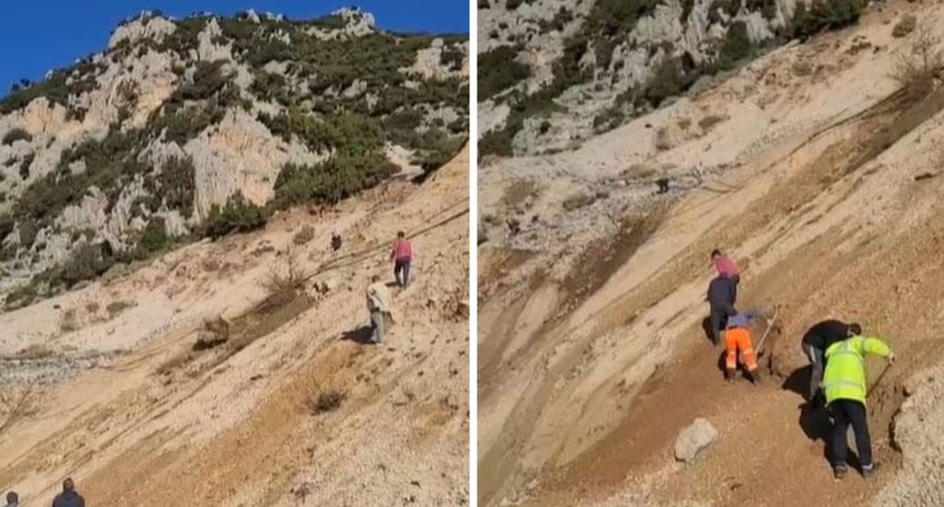 Rrëshqitja e dherave dhe gurëve në shpatin e malit  prej 4 ditësh 250 banorë të fshatit Bashaj të izoluar