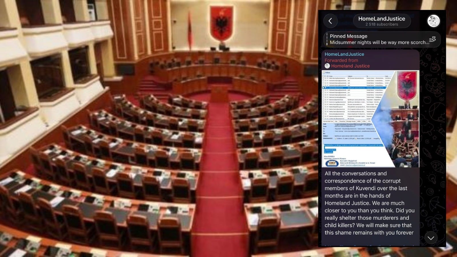  Jemi më pranë se ç mendoni   Hakerat e  Homeland Justice  sulmojnë korrespondencën e Kuvendit