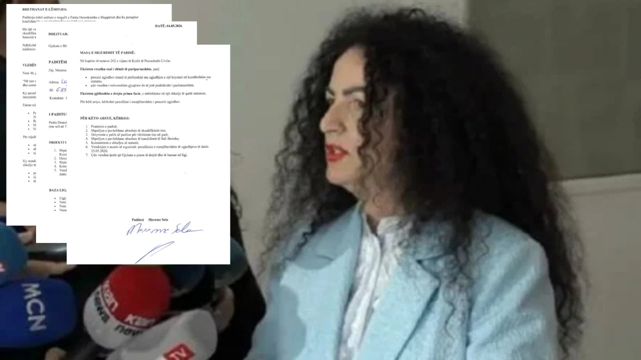 Zgjedhjet për kreun e PD përfundojnë në gjykatë  kandidatja e skualifikuar Mereme Sela kërkon pezullimin e procesit