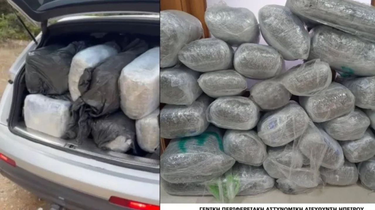 Kapen 167 kg marijuanë në kufirin greko shqiptar  në pranga shqiptari  pasi policia i kërkoi të ndalonte ai shtoi shpejtësinë e automjetit