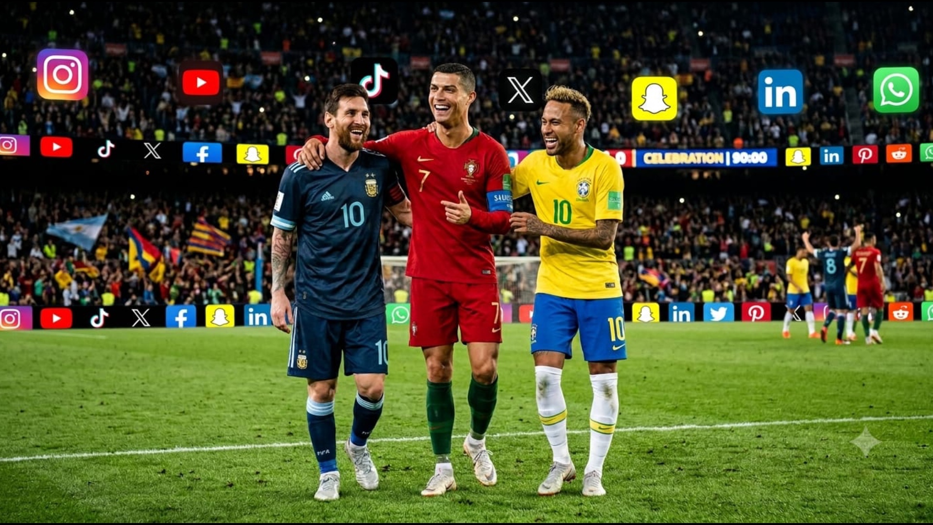 Futbollistët e Botërorit dhe rrjetet sociale  kush është kampioni me më shumë ndjekës 