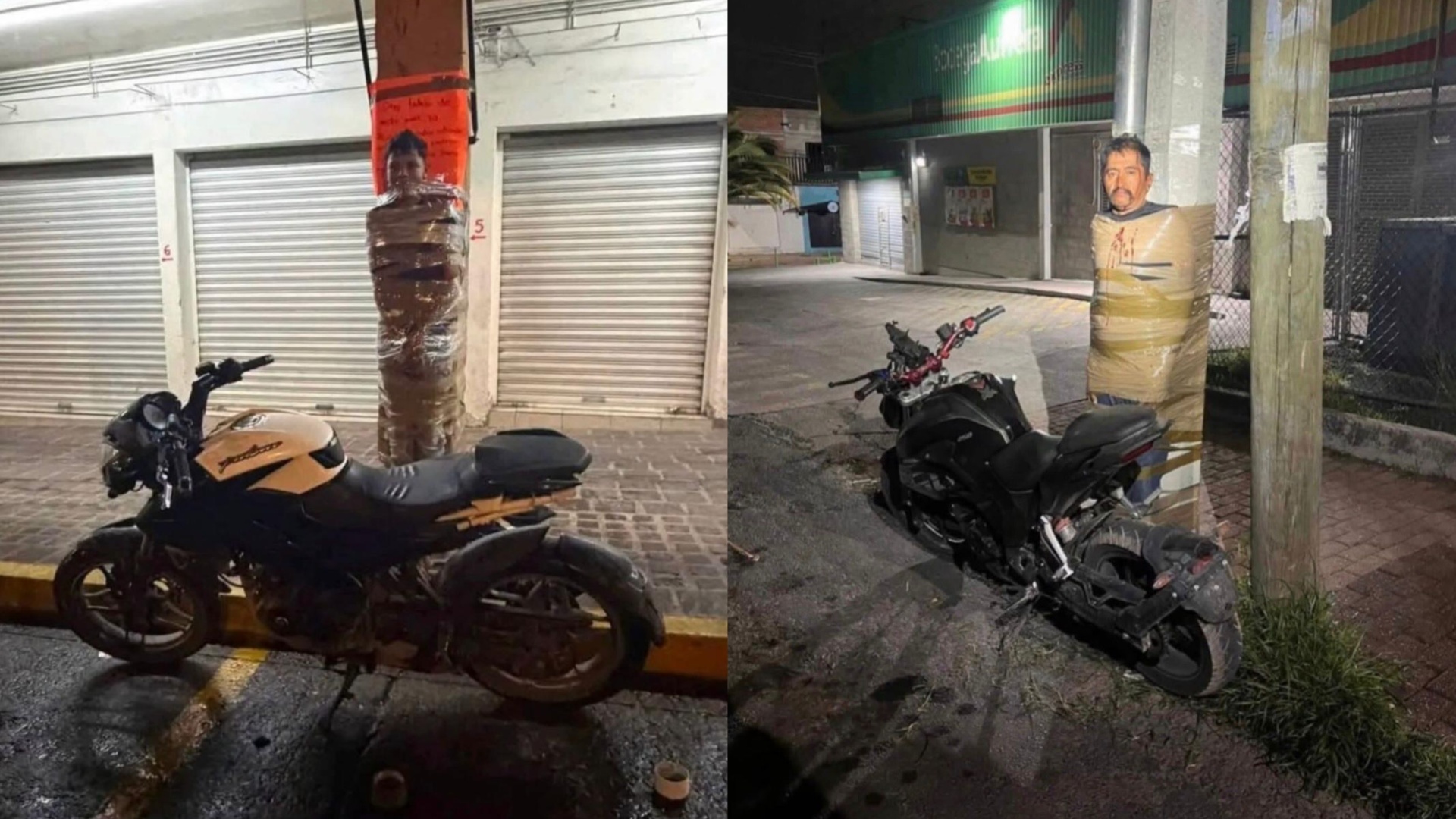 Batmani  i Meksikës  I panjohuri që terrorizon hajdutët e motoçikletave  i lidh në shtylla ndriçimi dhe i lë si paralajmërim