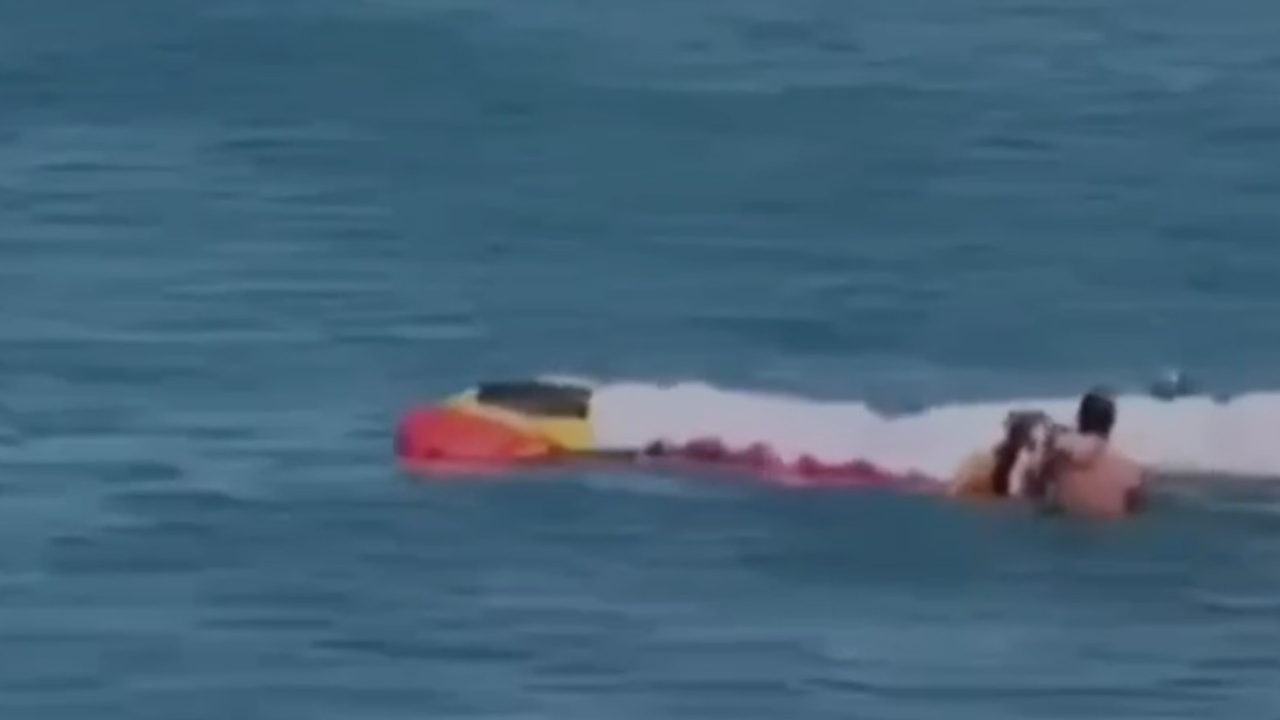 Momente paniku në Vlorë  Parashutisti bie në det  shpëtohet nga dy pushues