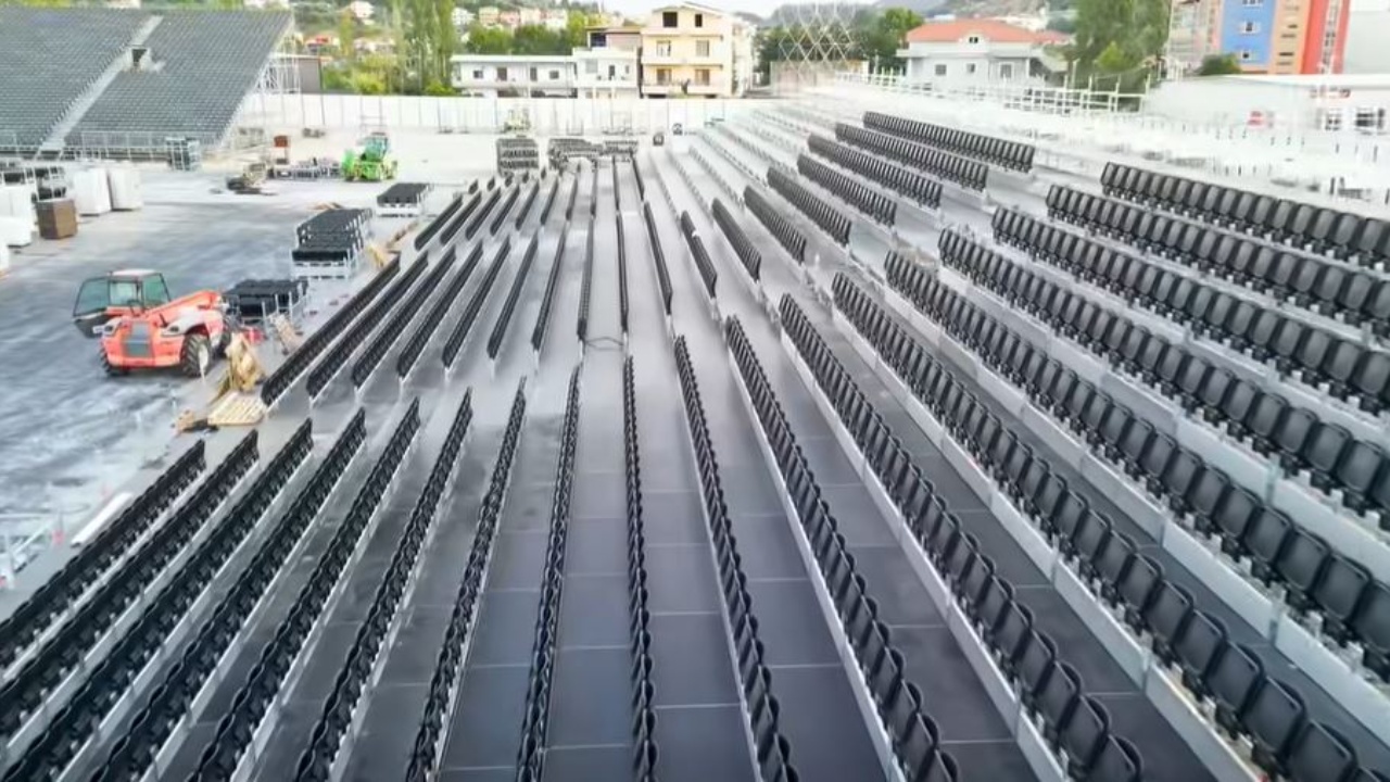 Kanye West në Tiranë më 11 korrik  Rama publikon video nga punimet në stadiumin e ngritur enkas për koncertin