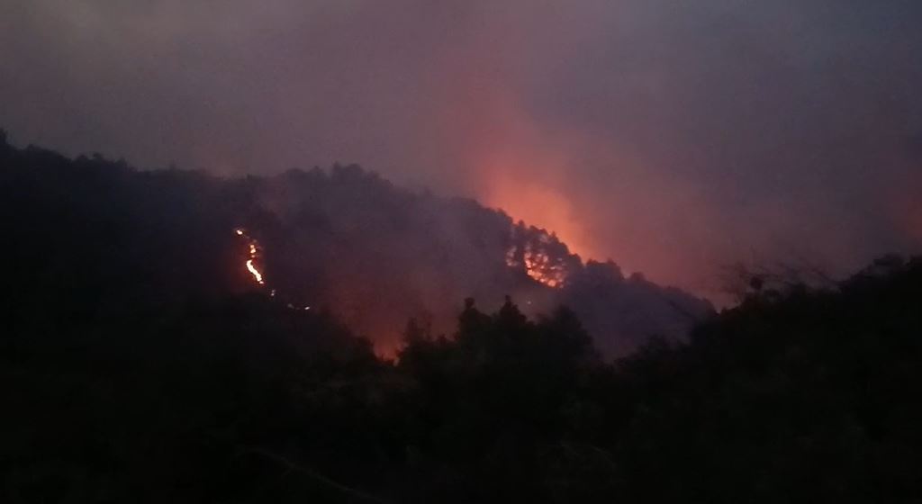 Zjarri aktiv ende në Panahor Ngraçan  ekipet zjarrfikëse ndërpresin operacionin për shkak të errësirës