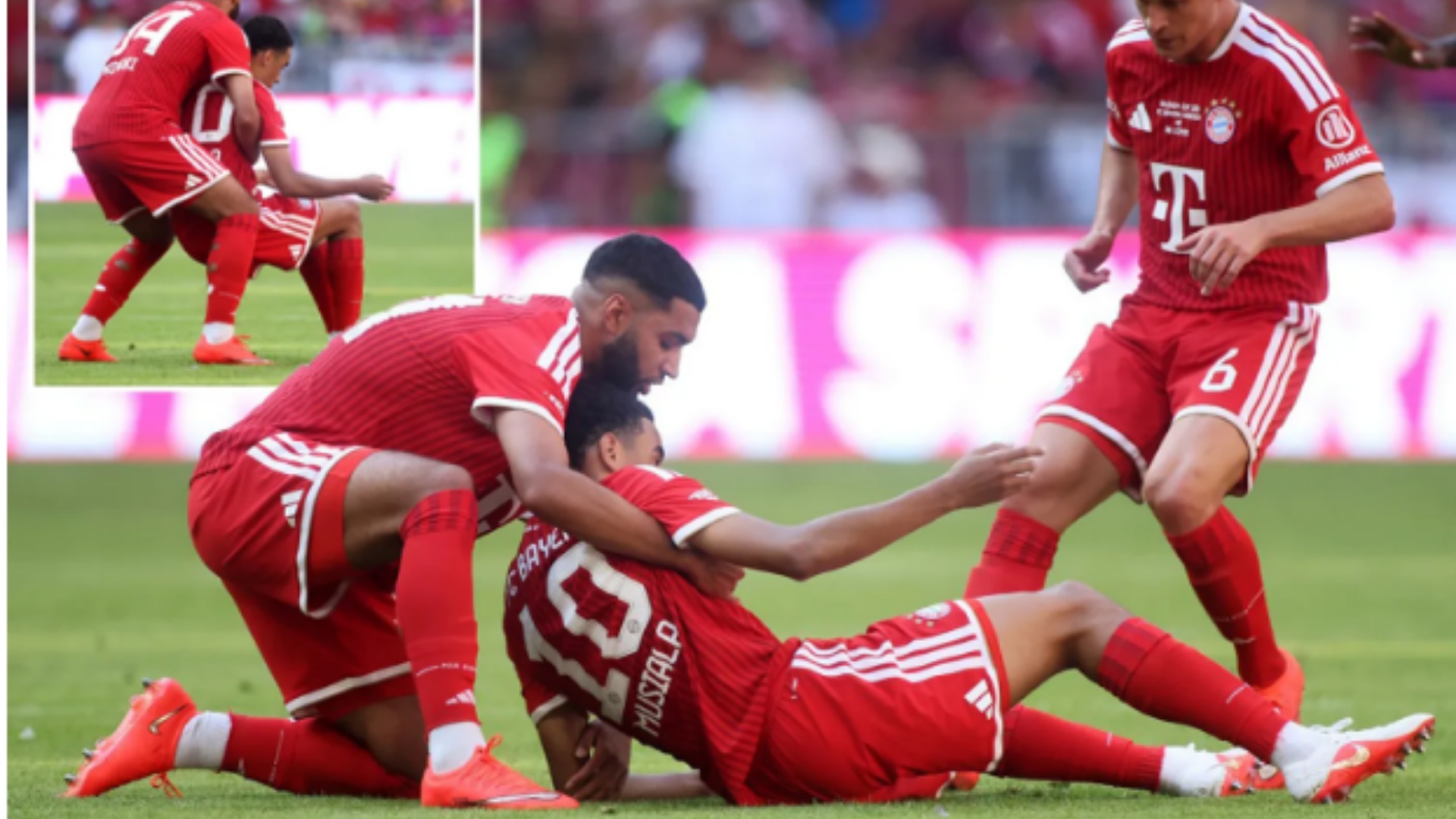 Jamal Musiala tremb tifozët e Bayernit  humbet ndjenjat gjatë miqësores  Saibari arrin ta mbajë VIDEO 
