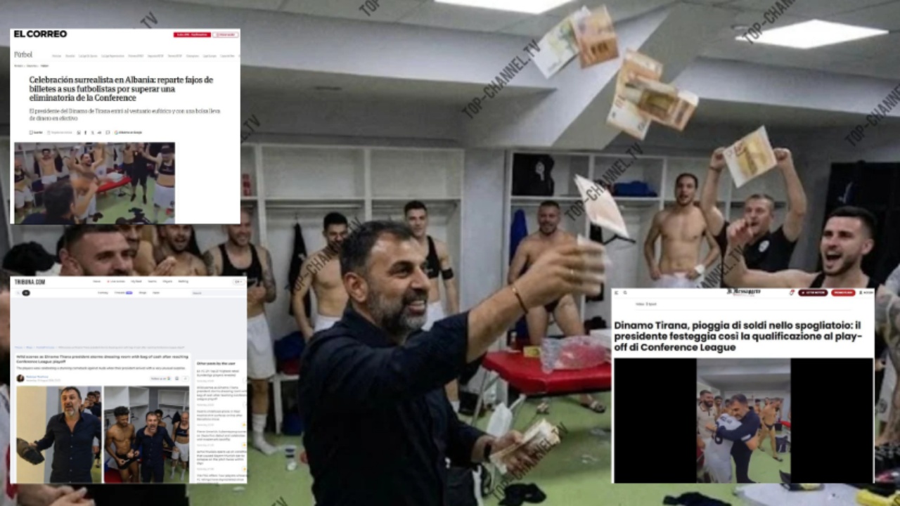 “Shi milionash”/ Presidenti i Dinamos hapi thesin në mes të dhomave të zhveshjes pas kualifikimit, pamjet e festës së Dinamos bëjnë jehonë në gjithë botën