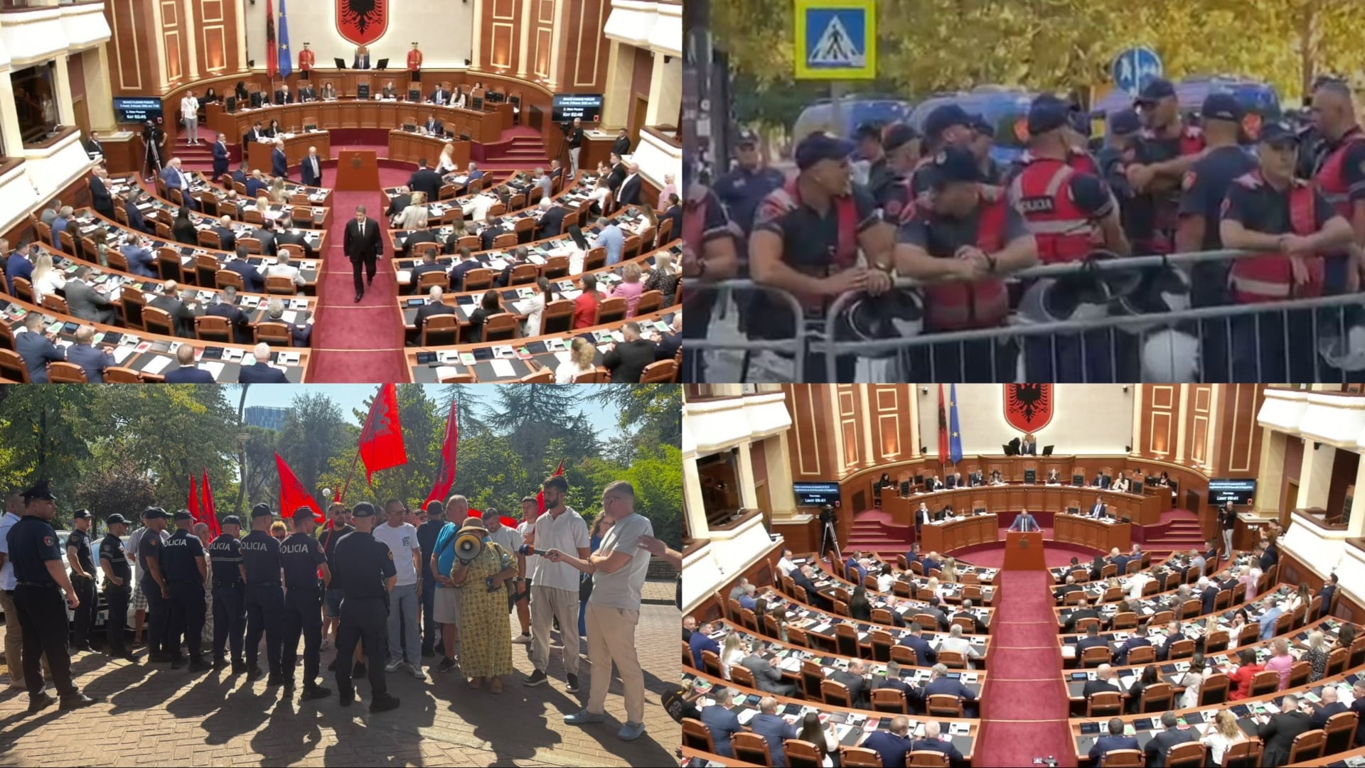 LIVE  Brenda Kuvendit seancë plenare  ndërsa jashtë protestë  Nisin shoqërimet e para të tubuesve