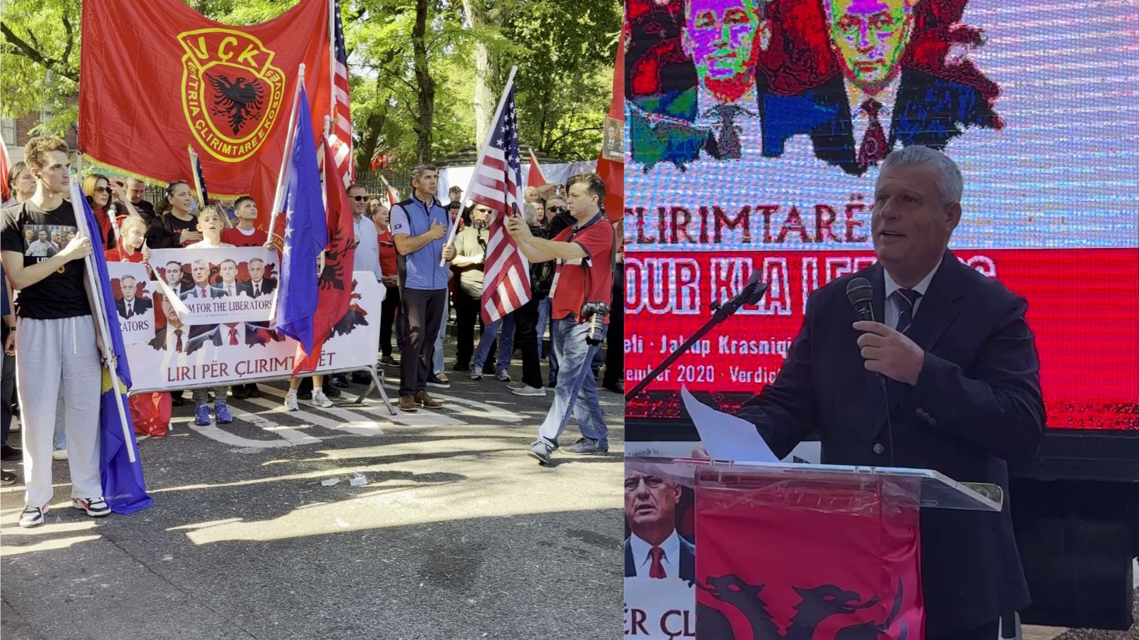 Protestë në Bronx në mbështetje të liderëve të UÇK së në Hagë  flet organizatori Shkëlqim Hajdari  Kërkojmë drejtësi jo mëshirë