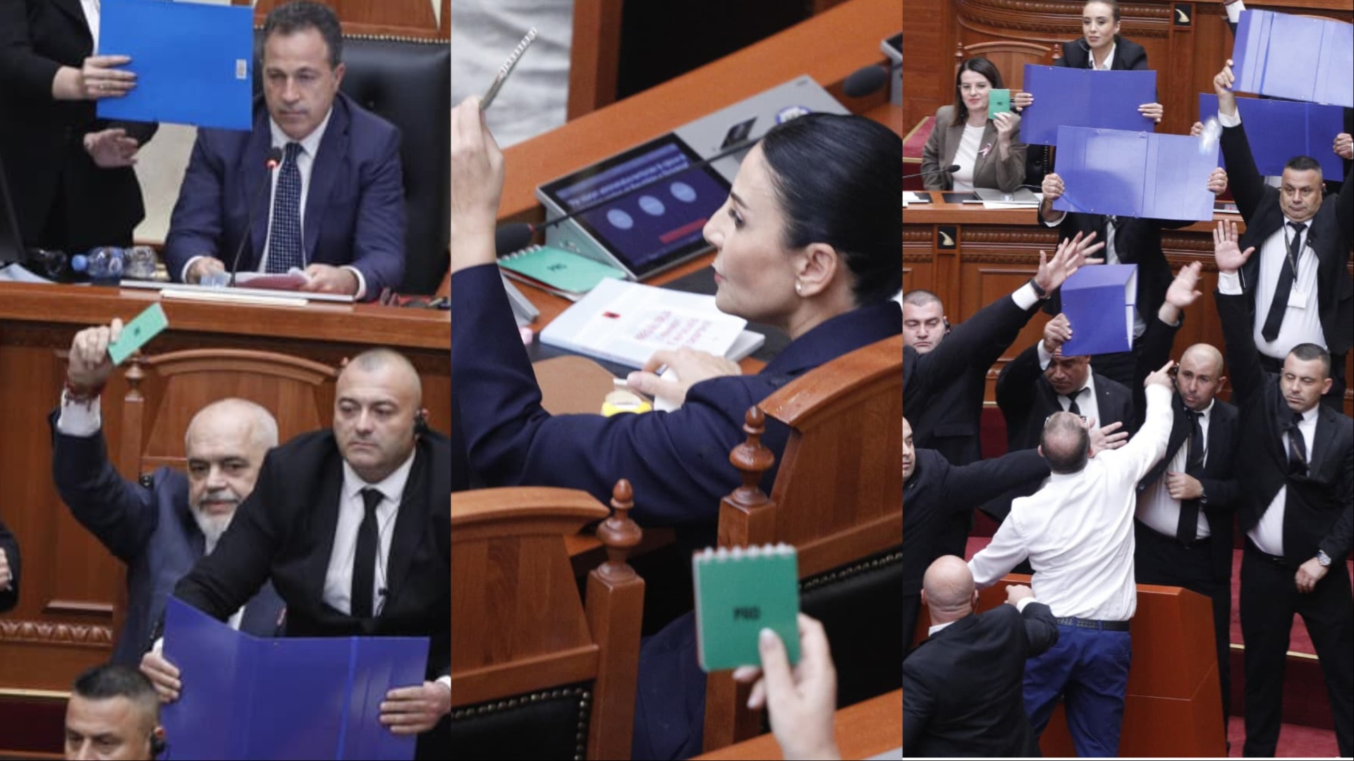 Tensionet për Territorialen/ Balluku mbërrin mes tensionit, Bardhi i hedh ujë ish-zv.kryeministres. Deputetët gjuajnë shishe drejt Ramës