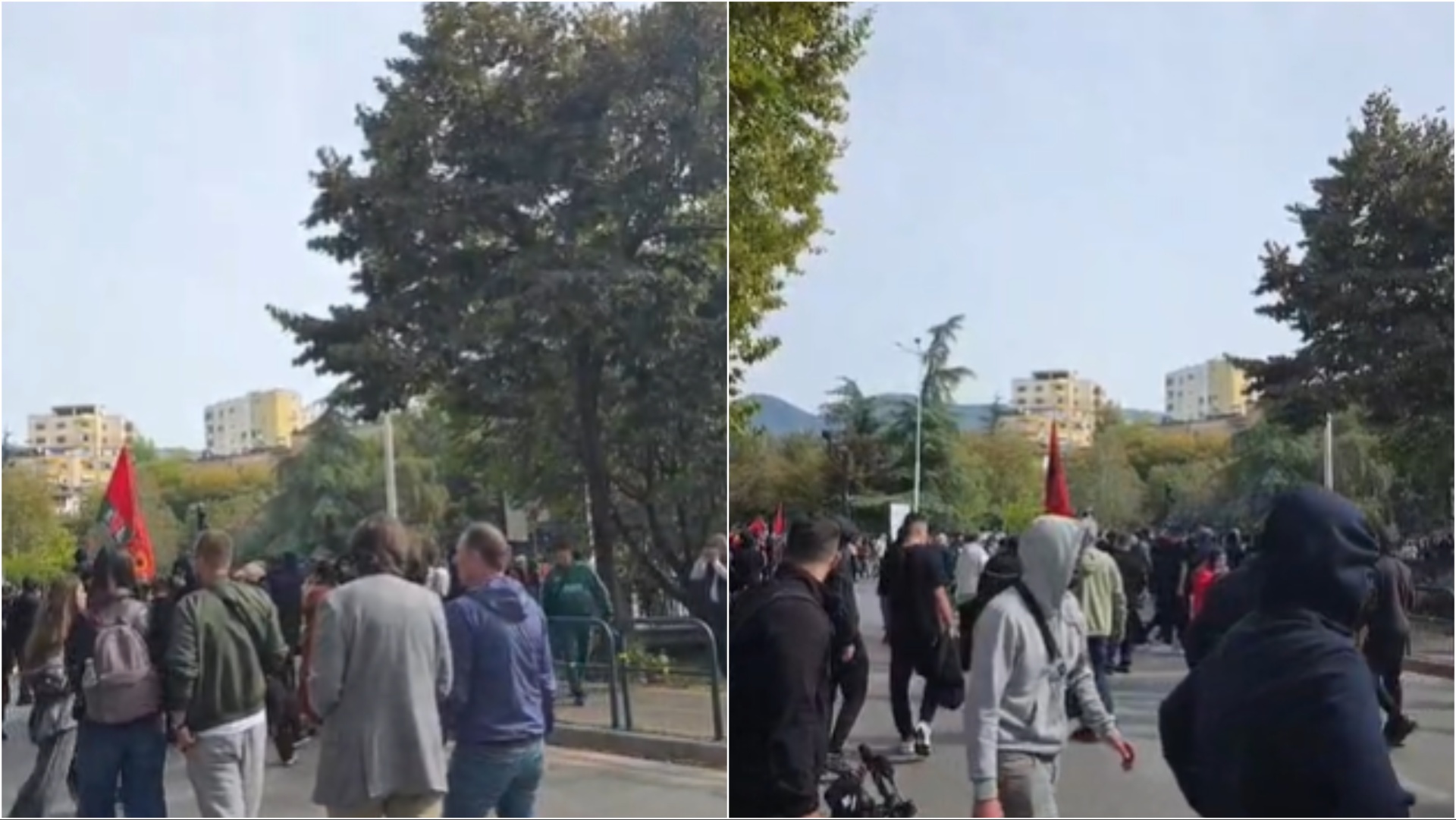 Tubimi përpara Parlamentit  policia i shpërndan me gaz protestuesit