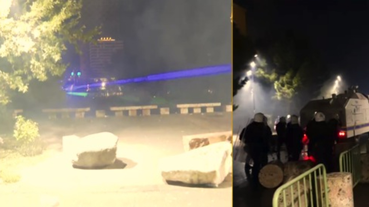 Protestuesit “shënjestrojnë” me lazer autobotët, çfarë po ndodh në Ministrinë e Brendshme