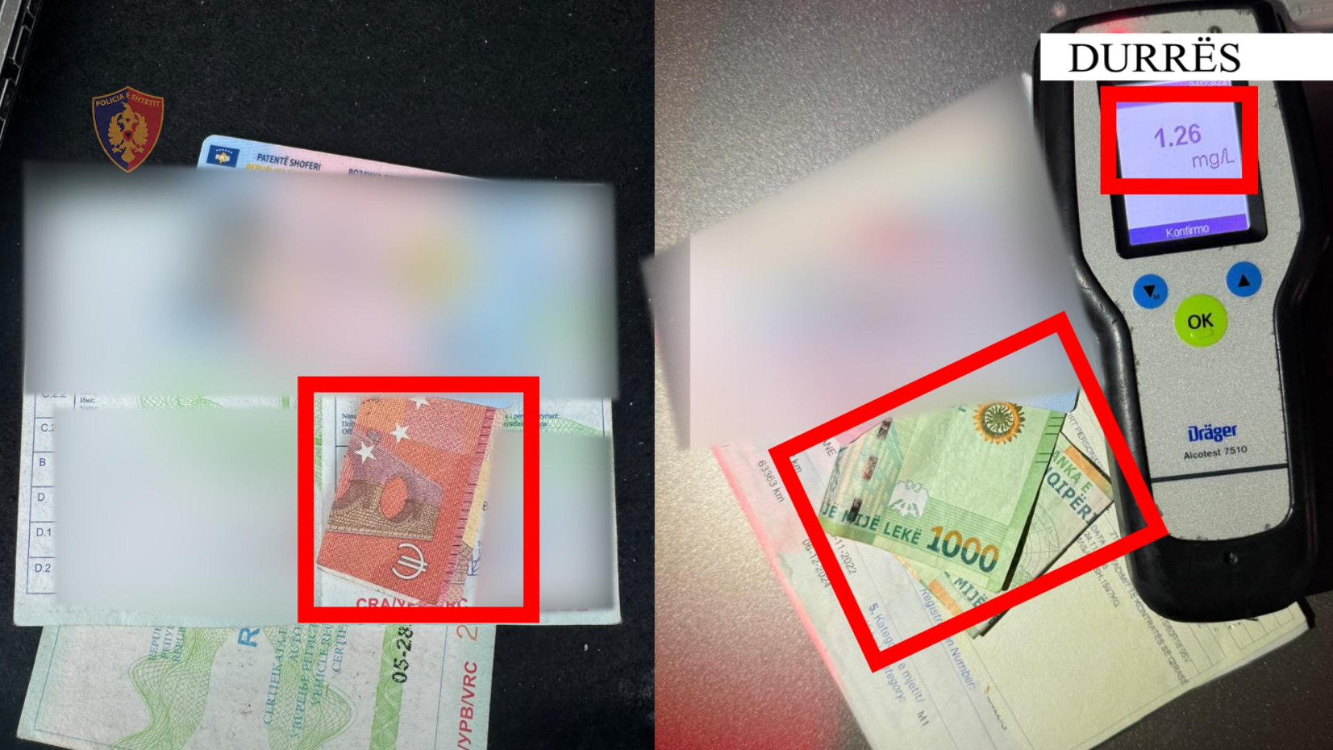 Foto nga burimi: Tentuan të korruptonin policët për të shmangur gjobat, procedohen penalisht tre drejtues automjetesh në Durrës