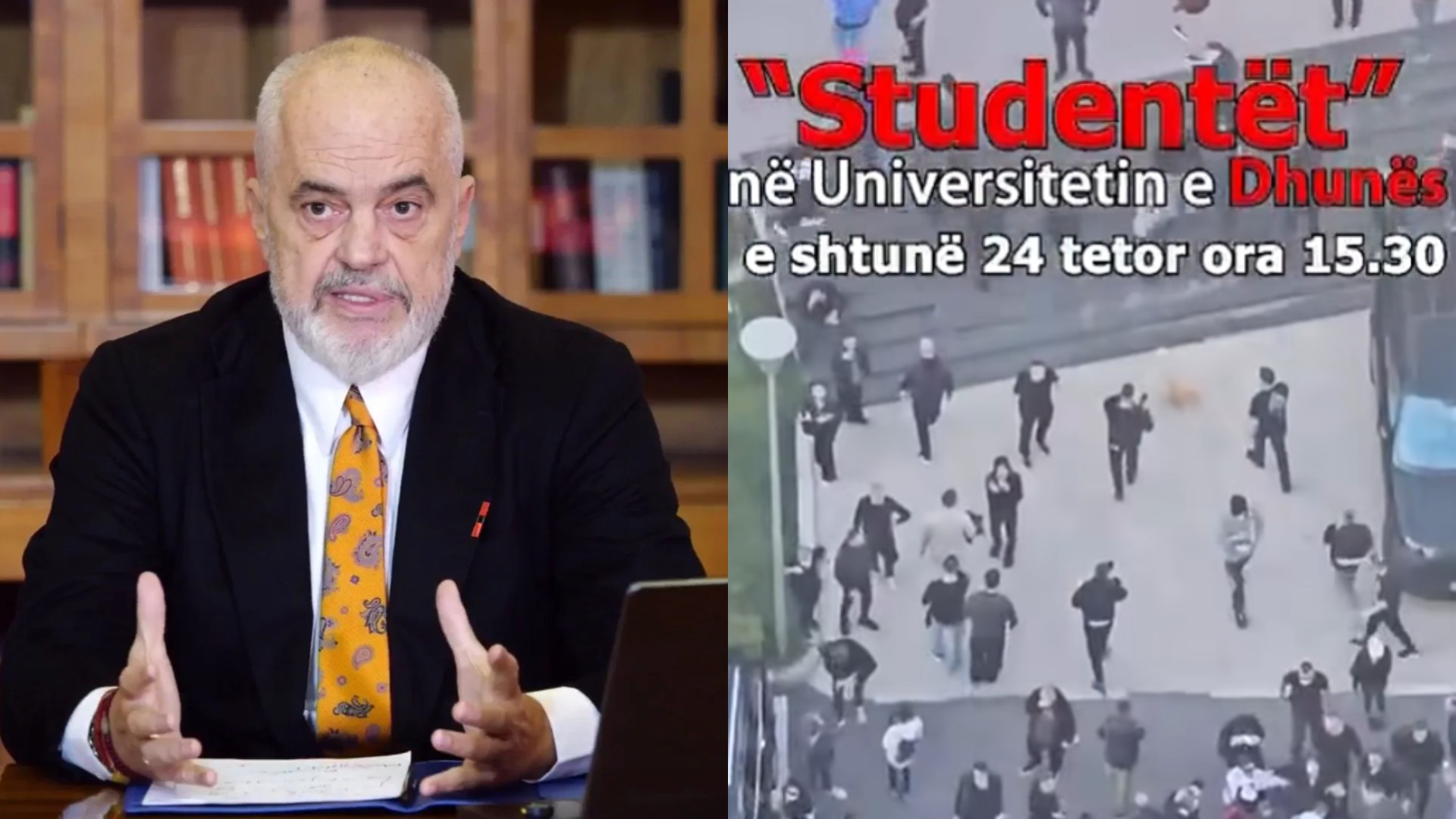 Protesta në Tiranë  Rama publikon pamjet e protestuesve që futen në selinë e PD së  Studentët në Universitetin e Dhunës