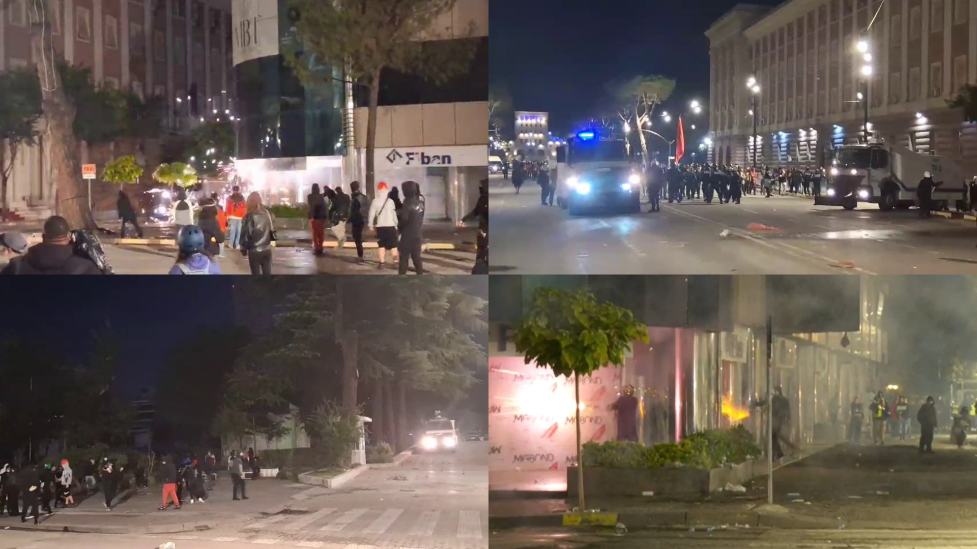 LIVE  Dita e 13 të e protestës  goditet me gurë godina e Kryeministrisë dhe e Kryesisë së Kuvendit  sulmohen bizneset në bulevard  Policia ndërhyn me gaz dhe ujë  nisin shoqërimet